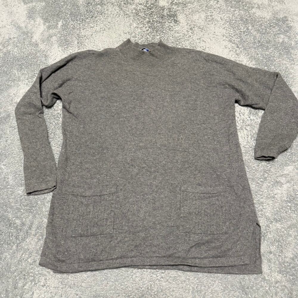 Mongolia 100% Cashmere Sweater Womens XL ? gray Chore Pocket Tunic